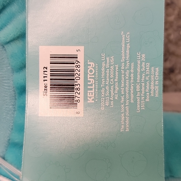 NWT Squishmallows slippers elephant kids 11-12 - Picture 2 of 3